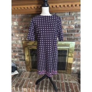 banana republic dress Navy& Purple Size 6 Short sleeve Sheath